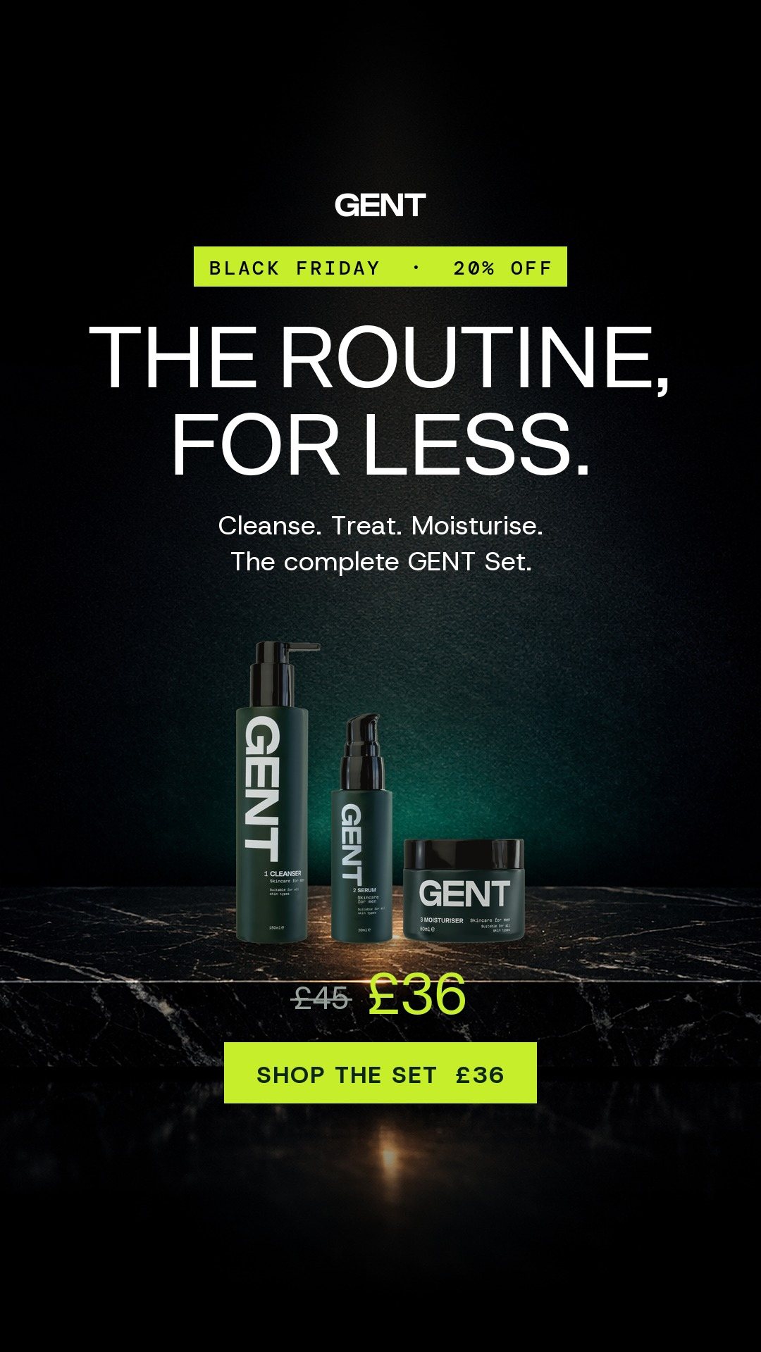 Story: The routine, for less. Set £45 now £36